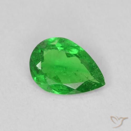 0.53ct طبيعي أخضر متوسط عقيق تسافوريت, شكل الكمثرى, SI