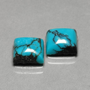 أحجار فيروزي أزرق طبيعية، مربع، غير شفاف، وزنها  قيراط