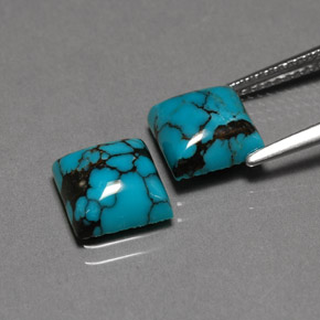 أحجار فيروزي أزرق طبيعية، مربع، غير شفاف، وزنها  قيراط