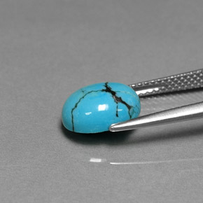 فيروزي أزرق طبيعي، قصة بيضاوى، 1.87 قيراط، غير شفاف