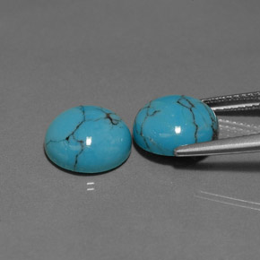 أحجار فيروزي أزرق طبيعية، قصة دائرى، غير شفاف، وزنها  قيراط