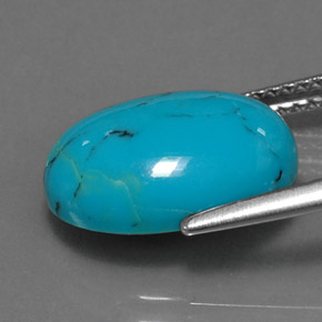 فيروزي أزرق طبيعي، قصة بيضاوى، 3.85 قيراط، غير شفاف