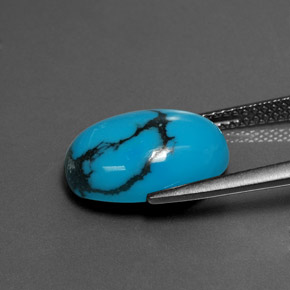 فيروزي أزرق طبيعي، قصة بيضاوى، 4.44 قيراط، غير شفاف