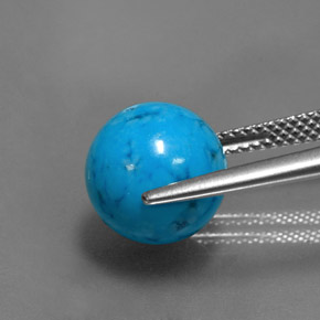 فيروزي أزرق طبيعي، جسم كروى / الكرة، 7.80 قيراط، غير شفاف