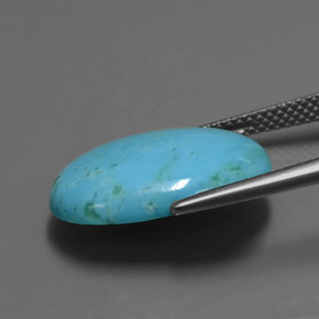 فيروزي أزرق طبيعي، قصة بيضاوى، 5.65 قيراط، غير شفاف