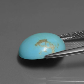 فيروزي أزرق طبيعي، قطع وسادة، 5.58 قيراط، غير شفاف