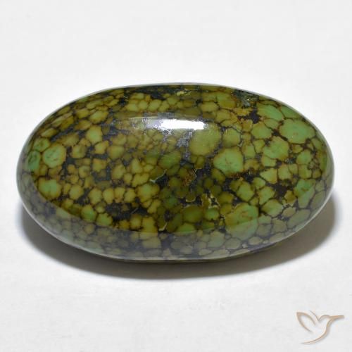 21.28ct طبيعي التفاح الأخضر فيروزي, بيضوي, غير شفاف