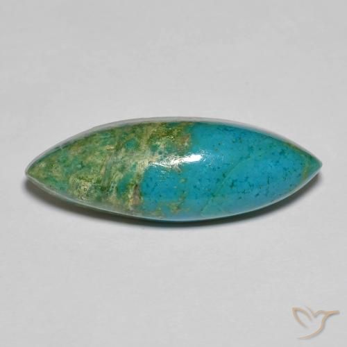 فيروزي ازرق مخضر طبيعي، ماركيز، 6.89 قيراط، غير شفاف