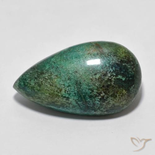 8.44ct طبيعي أزرق أخضر داكن فيروز, شكل الكمثرى, غير شفاف