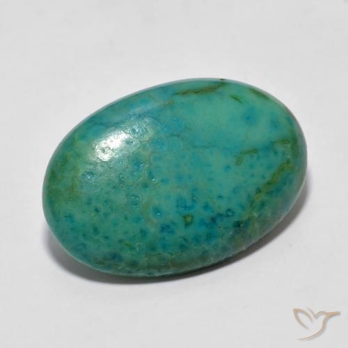 فيروزي Electirc Blue Green طبيعي، بيضوي، 5.87 قيراط، غير شفاف