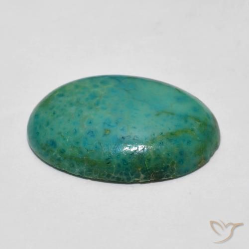 فيروزي Electirc Blue Green طبيعي، بيضوي، 5.87 قيراط، غير شفاف