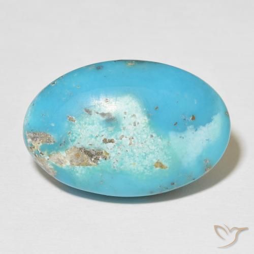 22.46ct طبيعي ازرق مخضر فيروزي, بيضوي, غير شفاف