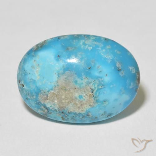 15.69ct طبيعي ازرق مخضر فيروزي, بيضوي, غير شفاف