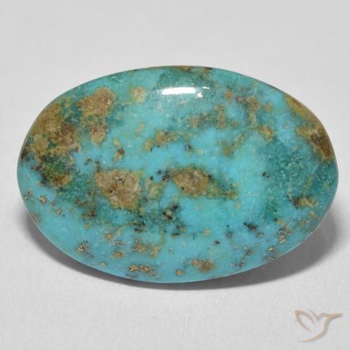 22.00ct طبيعي أزرق أخضر فيروز, بيضوي, غير شفاف