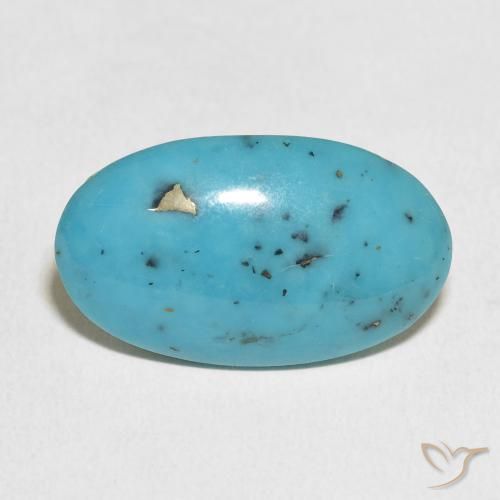 15.16ct طبيعي شرشيرى متوسط فيروز, بيضوي, غير شفاف