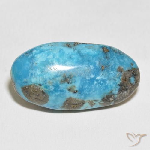 45.91ct طبيعي ازرق مخضر فيروز, بيضوي, غير شفاف