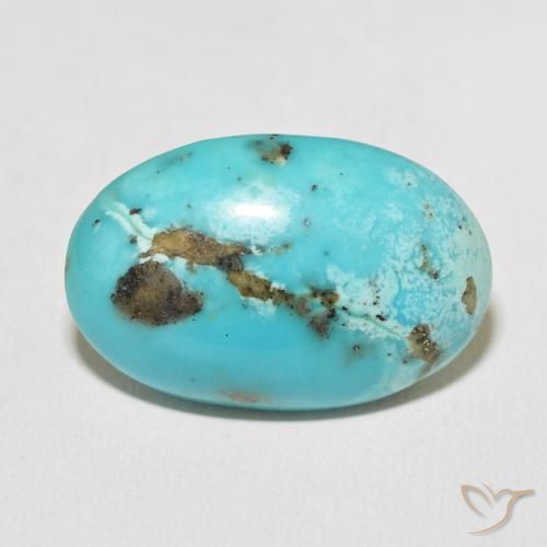 25.72ct طبيعي شرشيرى فيروز, بيضوي, غير شفاف
