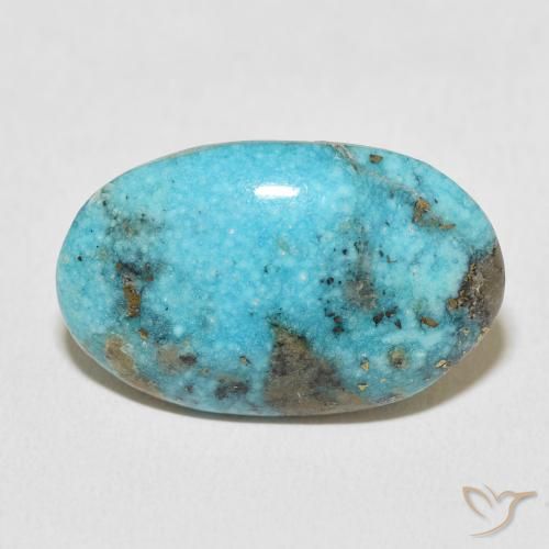 22.49ct طبيعي أزرق مخضر متوسط فيروز, بيضوي, غير شفاف