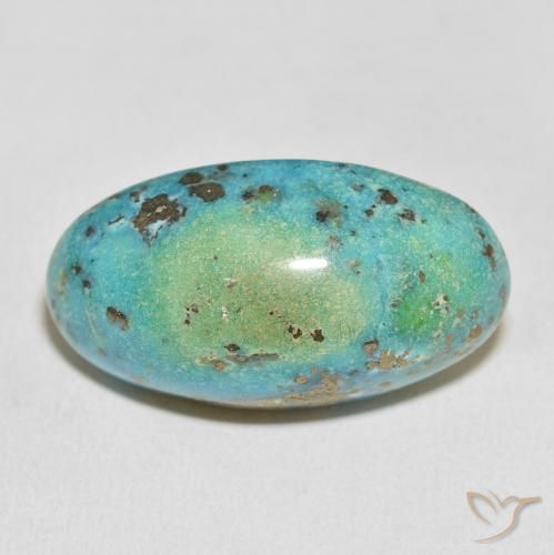 60.47ct طبيعي أخضر مزرق متوسط فيروزي, بيضوي, غير شفاف
