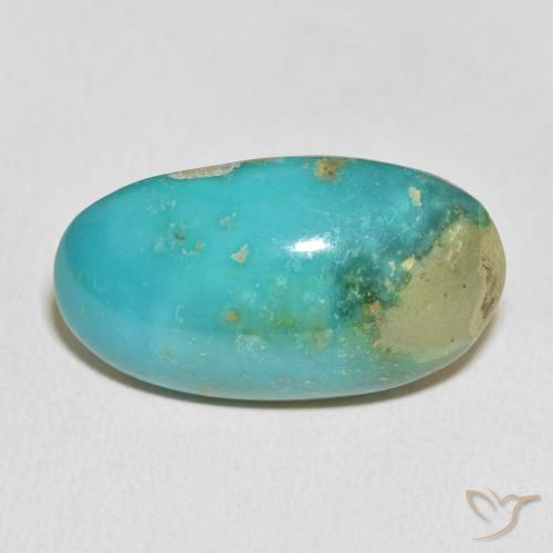27.56ct طبيعي أزرق أخضر فيروزي, بيضوي, غير شفاف