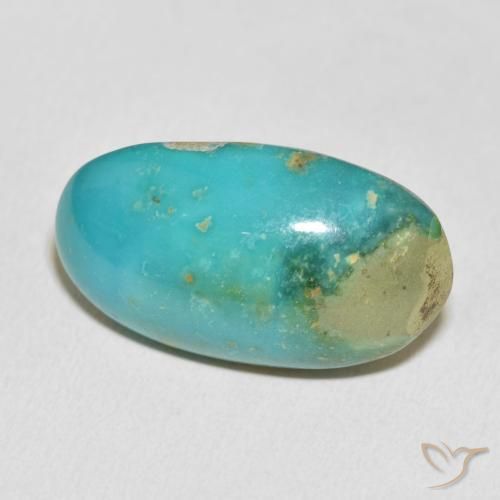 فيروزي أزرق أخضر طبيعي، قصة بيضاوى، 27.56 قيراط، غير شفاف