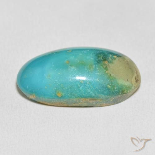 فيروزي أزرق أخضر طبيعي، قصة بيضاوى، 27.56 قيراط، غير شفاف