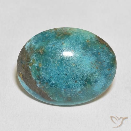 20.56ct طبيعي أزرق مخضر داكن فيروز, بيضوي, غير شفاف
