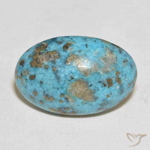 39.39ct طبيعي أزرق مخضر متوسط فيروز, بيضوي, غير شفاف