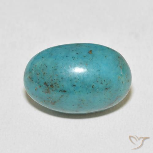 12.72ct طبيعي أزرق أخضر فيروز, بيضوي, غير شفاف
