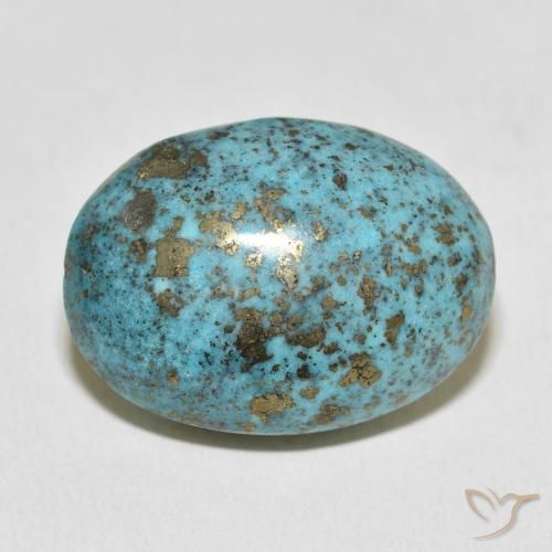 38.54ct طبيعي أزرق مخضر متوسط فيروز, بيضوي, غير شفاف