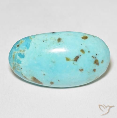 45.70ct طبيعي أزرق مخضر متوسط فيروز, بيضوي, غير شفاف