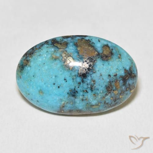 26.98ct طبيعي أزرق أخضر متوسط فيروزي, بيضوي, غير شفاف