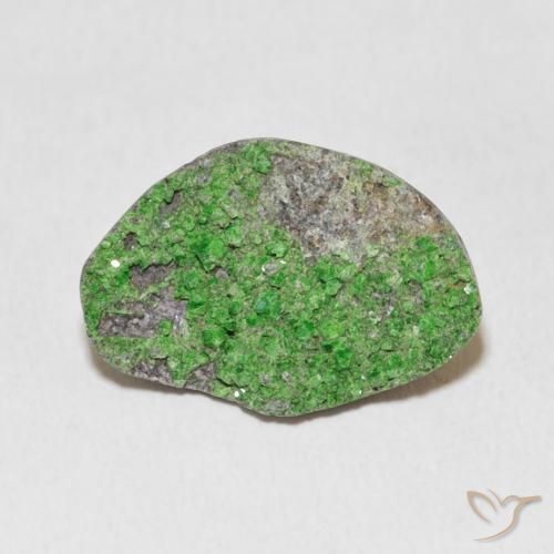 10.37ct طبيعي أخضر كهربائى عقيق يوفاروفيت دروسى, فانسى, غير شفاف
