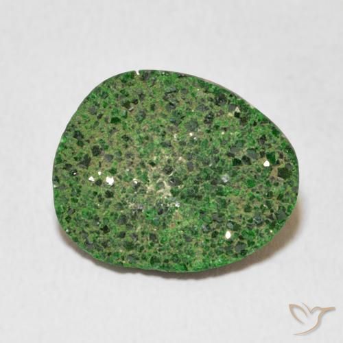 7.35ct طبيعي Deep Earthy Green عقيق يوفاروفيت دروسى, فانسى, غير شفاف