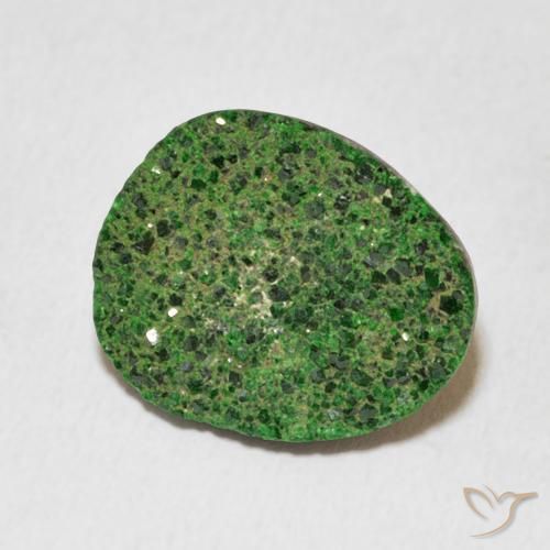 عقيق يوفاروفيت دروسى Deep Earthy Green طبيعي، فانسى، 7.35 قيراط، غير شفاف