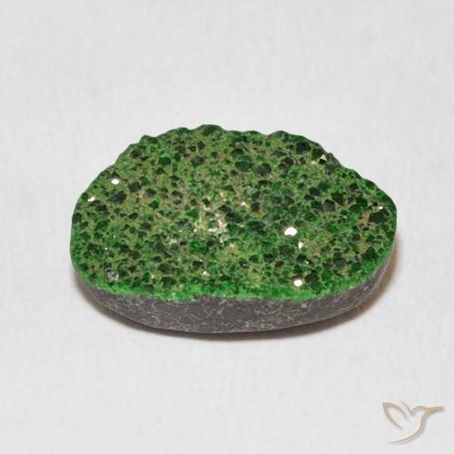 عقيق يوفاروفيت دروسى Deep Earthy Green طبيعي، فانسى، 7.35 قيراط، غير شفاف