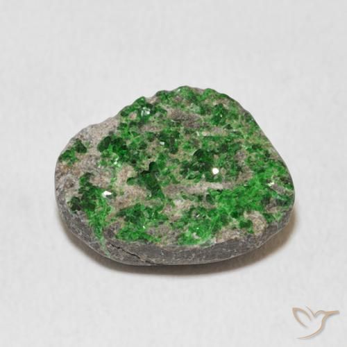 عقيق يوفاروفيت دروسى Deep Earthy Green طبيعي، فانسى، 9.44 قيراط، غير شفاف