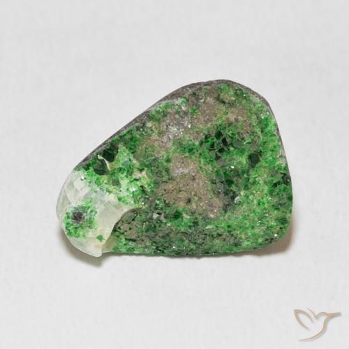11.91ct طبيعي أخضر عقيق يوفاروفيت دروسى, مثلثى, غير شفاف