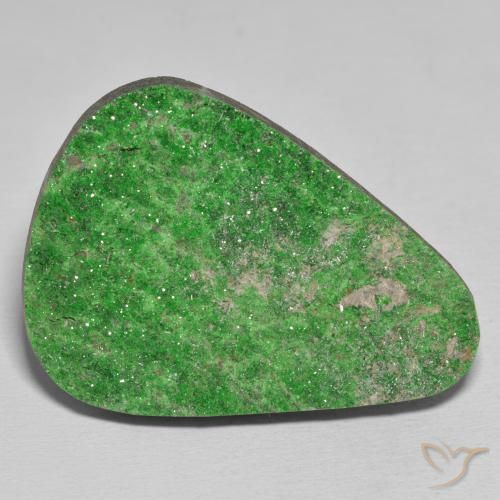 55.63ct طبيعي ليمون اخضر عقيق يوفاروفيت دروسى, مثلثى, غير شفاف