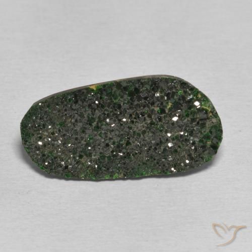 13.62ct طبيعي أخصر بنى عقيق يوفاروفيت دروسى, فانسى, غير شفاف