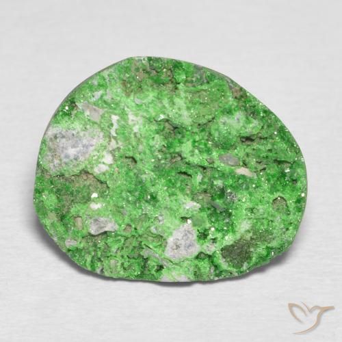 11.57ct طبيعي اخضر زاهى عقيق يوفاروفيت دروسى, فانسى, غير شفاف