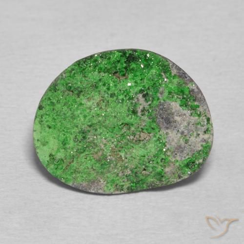 9.94ct طبيعي أخضر متوسط عقيق يوفاروفيت دروسى, فانسى, غير شفاف