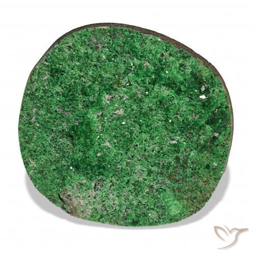 عقيق يوفاروفيت دروسى Deep Earthy Green طبيعي، فانسى، 72.09 قيراط، غير شفاف