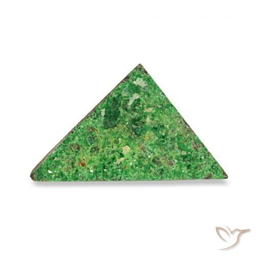 4.85ct أخضر غامق عقيق يوفاروفيت دروسى, مثلثى, غير شفاف