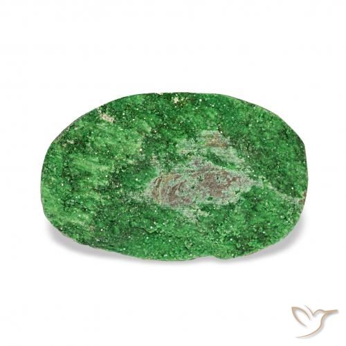 5.69ct Deep Earthy Green عقيق يوفاروفيت دروسى, بيضوي, غير شفاف