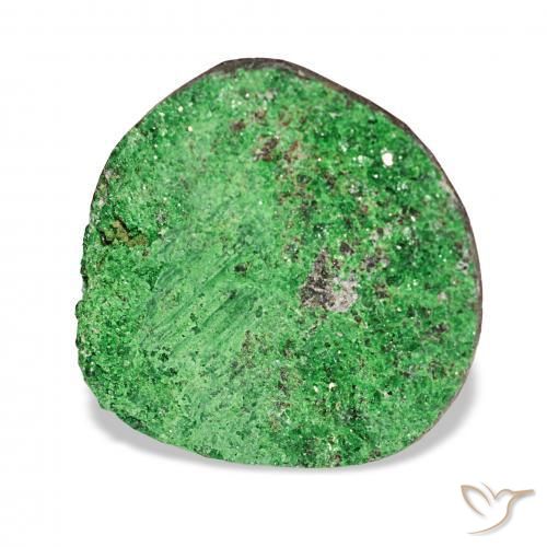 عقيق يوفاروفيت دروسى Deep Earthy Green طبيعي، فانسى، 17.46 قيراط، غير شفاف