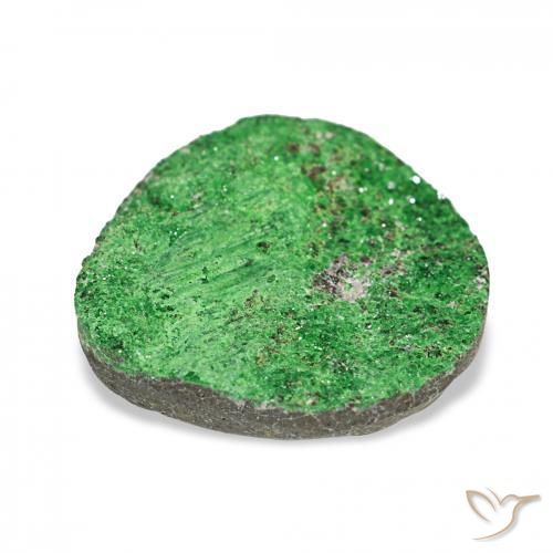 عقيق يوفاروفيت دروسى Deep Earthy Green طبيعي، فانسى، 17.46 قيراط، غير شفاف
