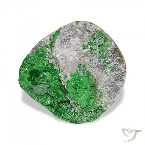 عقيق يوفاروفيت دروسى Deep Earthy Green طبيعي، فانسى، 10.13 قيراط، غير شفاف