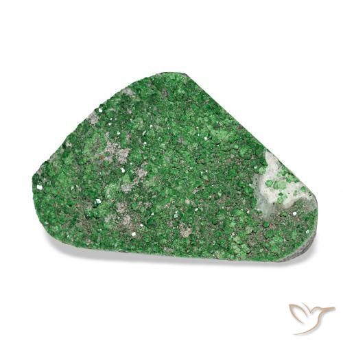 عقيق يوفاروفيت دروسى Deep Earthy Green طبيعي، فانسى، 19.53 قيراط، غير شفاف