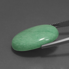 فاريسايت أخضر طبيعي، قصة بيضاوى، 18.47 قيراط، غير شفاف